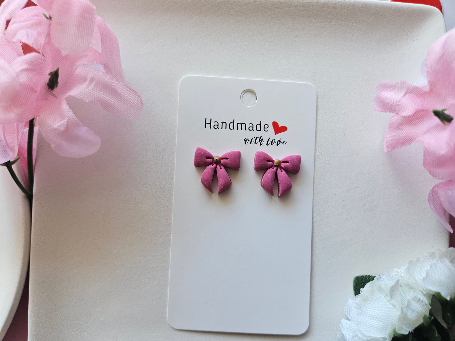 Tiny Bow Stud Earrings