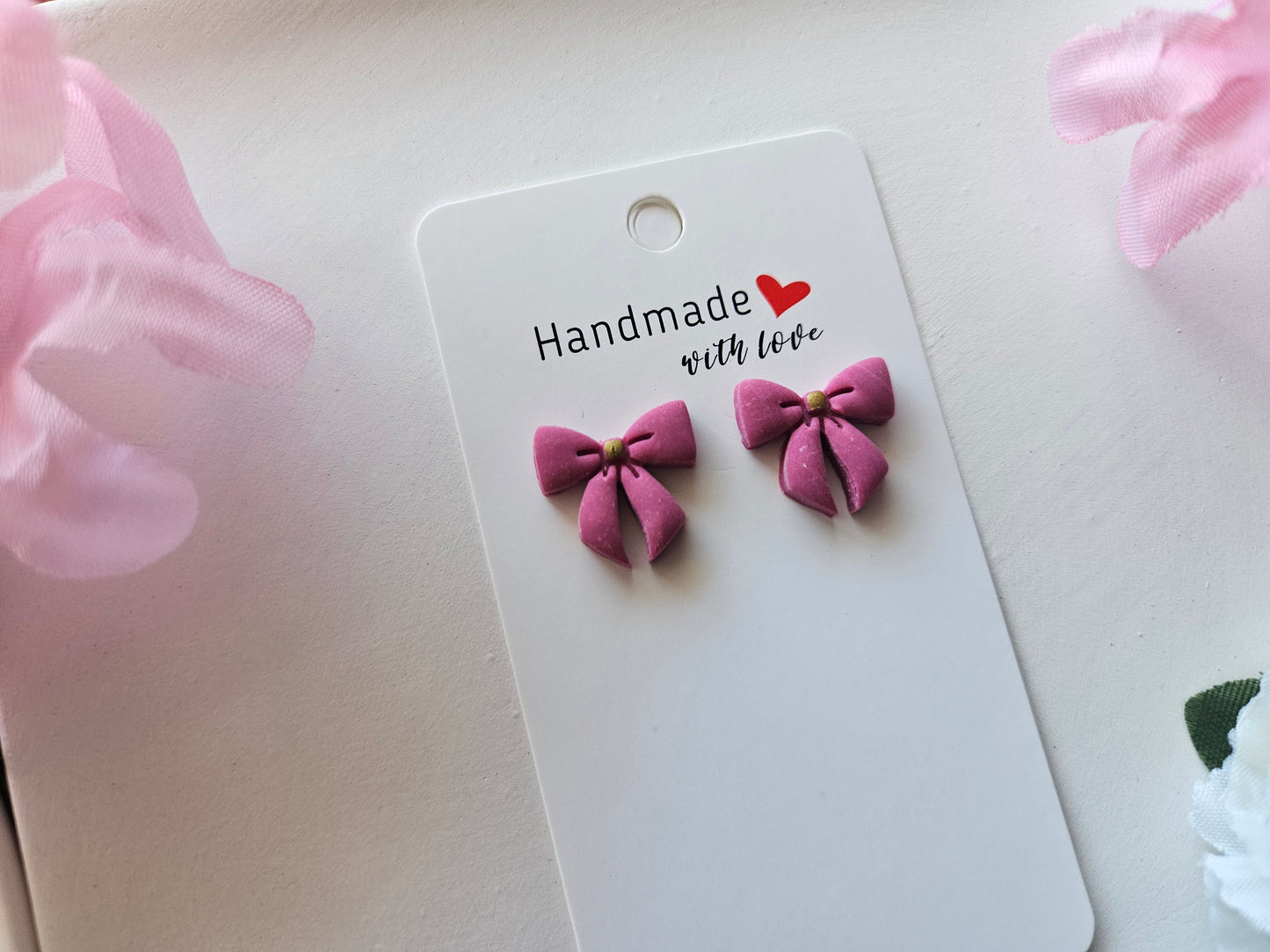 Tiny Bow Stud Earrings