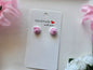 Pink Rose Stud Earrings