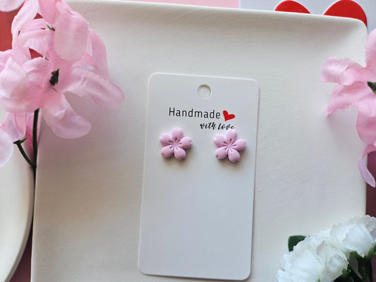 Pink Gardenia Stud Earrings