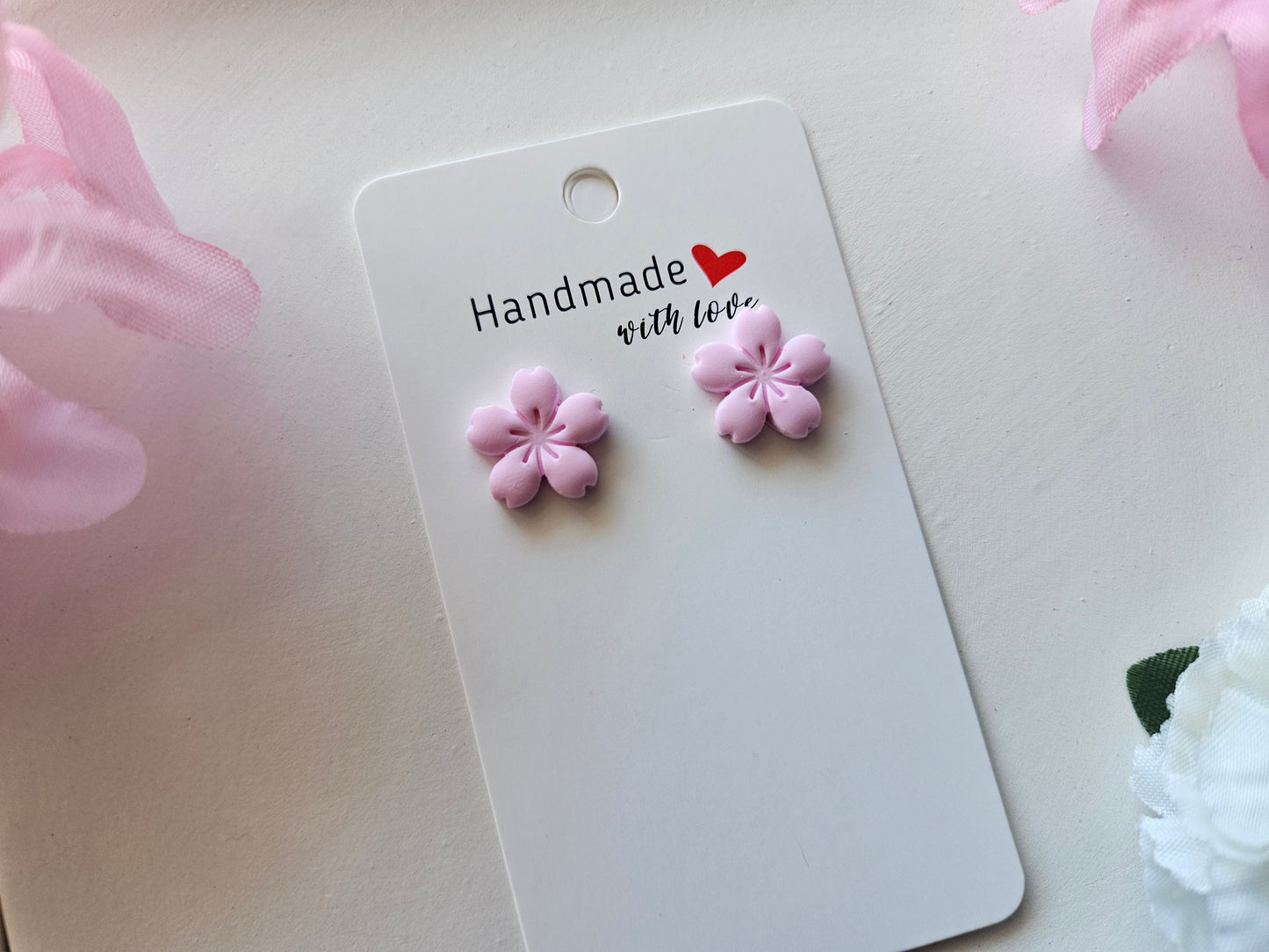 Pink Gardenia Stud Earrings