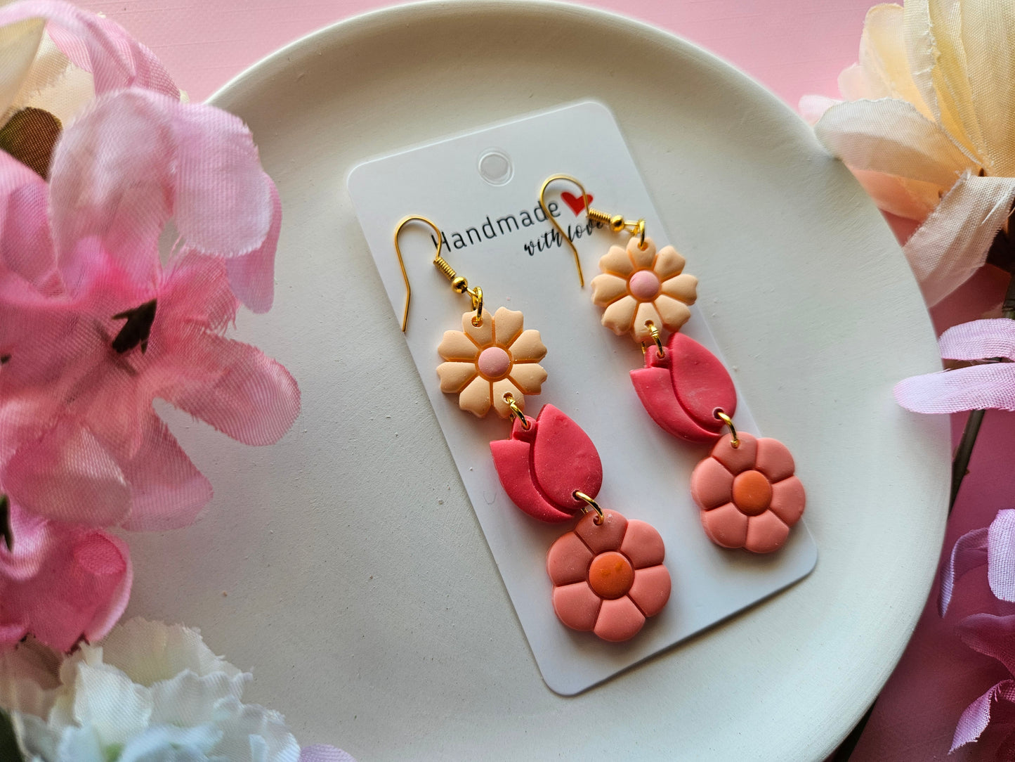 Flower Trio Dangle Earrings