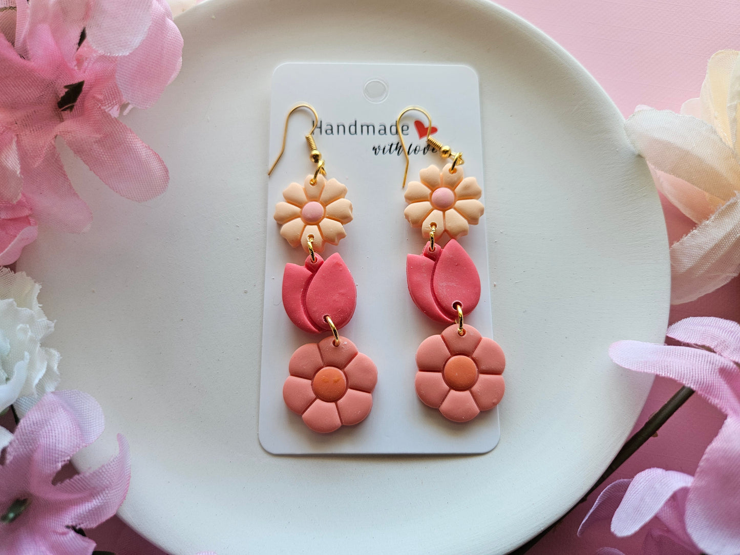 Flower Trio Dangle Earrings