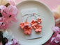 Orange Floral Dangle Earrings