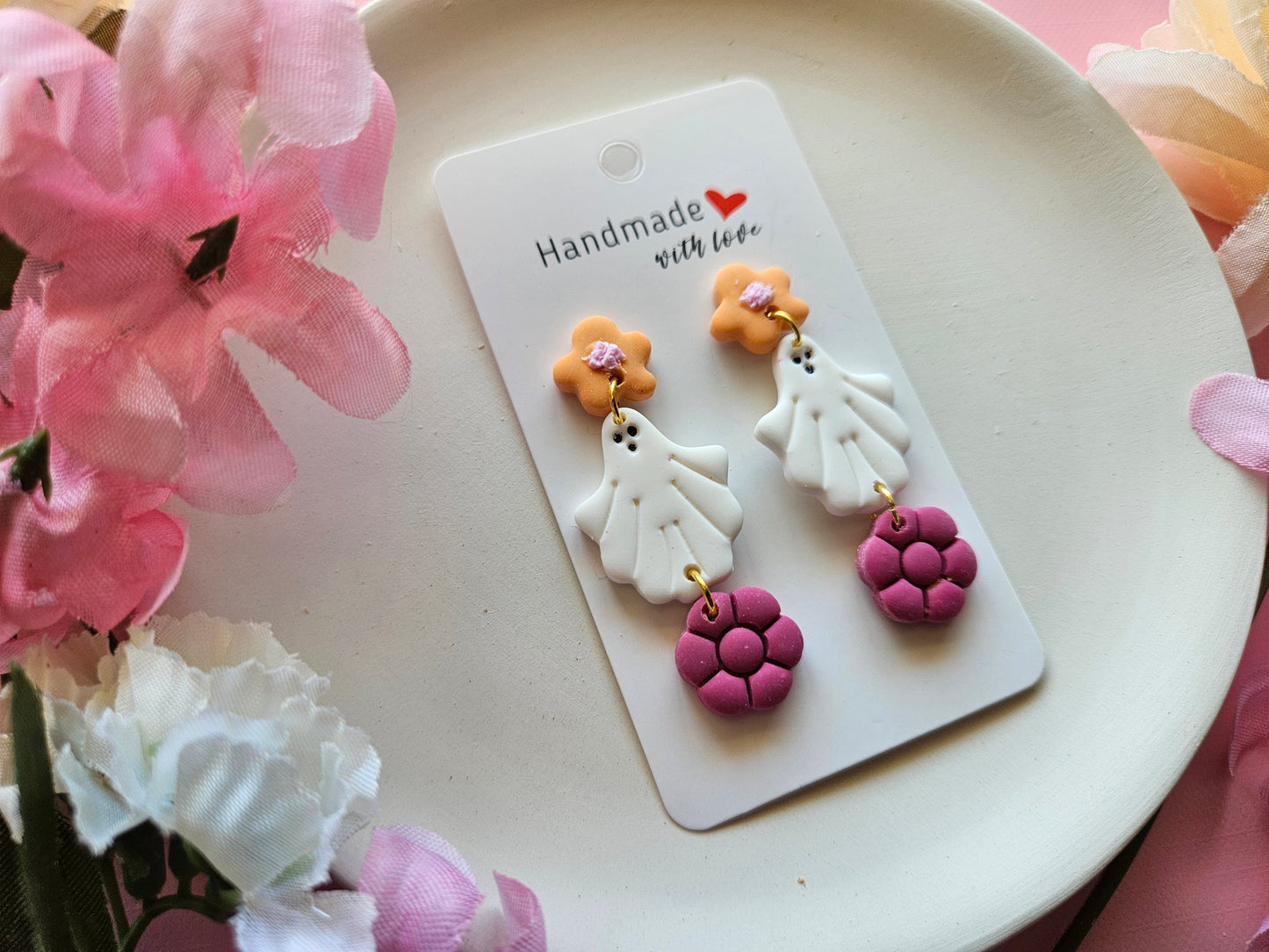 Ghost and Flowers Earrings