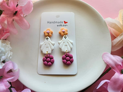 Ghost and Flowers Earrings