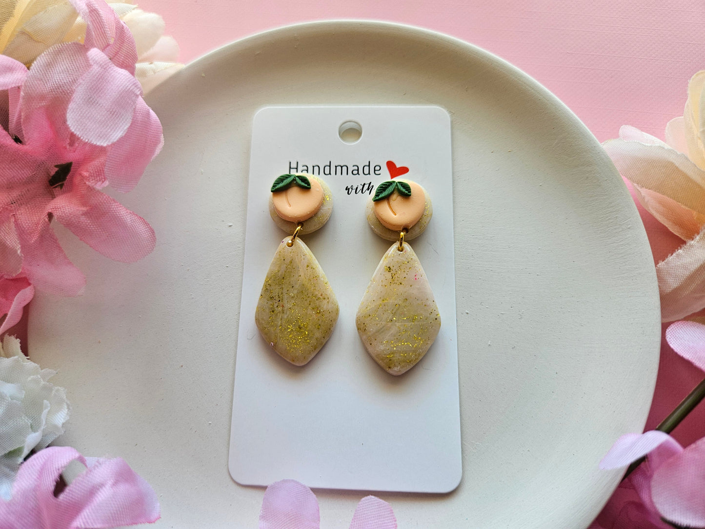 Peach Dangle Earrings