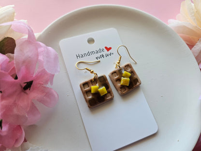 Buttered Waffle Earrings